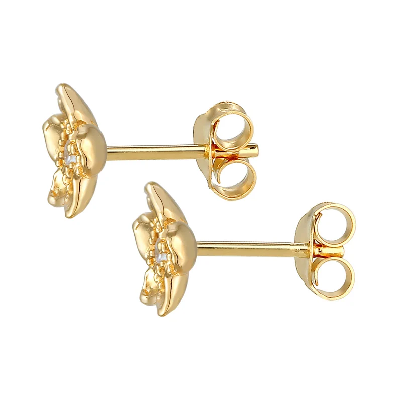 Ohrstecker Blume | Zirkonia (Weiß)