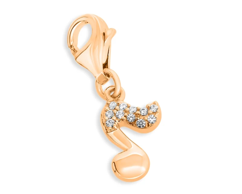 MUSIK SYMBOLE ROSÉ VERGOLDET CHARM ANHÄNGER NOTE