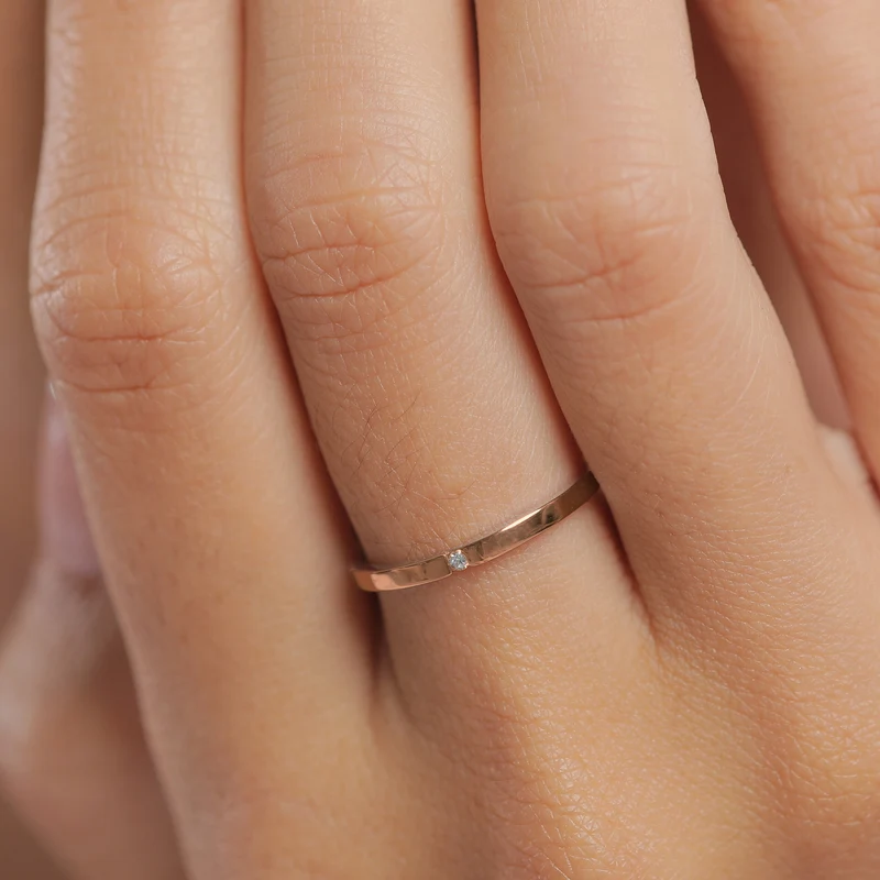 Solitär-Ring | Diamant ( Weiß, 0,015 ct )
