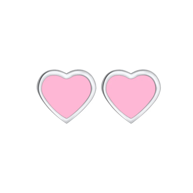 Ohrstecker Herz | Emaille (Rosa)