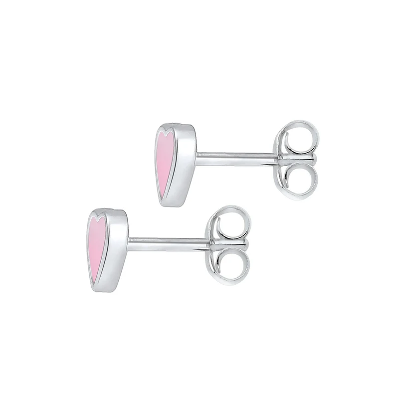 Ohrstecker Herz | Emaille (Rosa)
