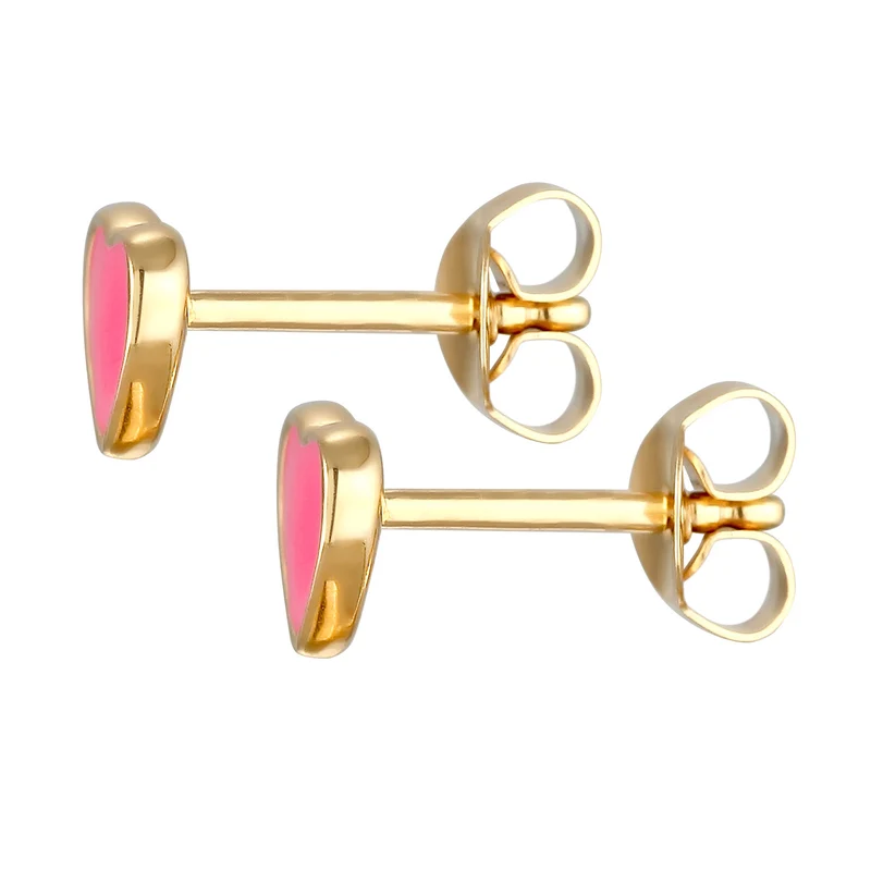 Ohrstecker Herz | Emaille (Rosa)