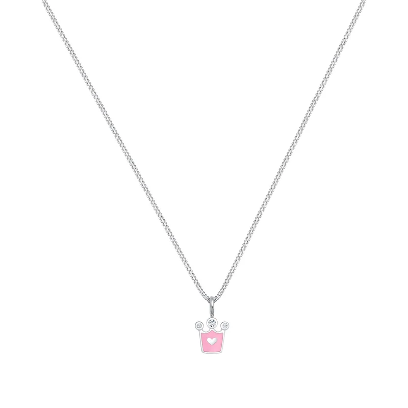 Halskette Krone | Mit Kristallen von Swarovski® (Weiß) & Emaille