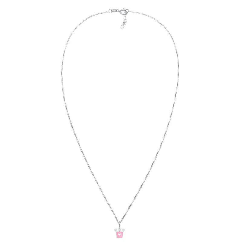 Halskette Krone | Mit Kristallen von Swarovski® (Weiß) & Emaille