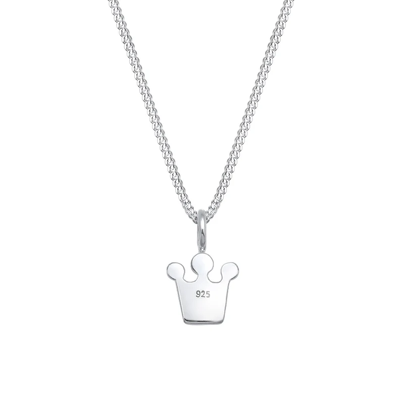 Halskette Krone | Mit Kristallen von Swarovski® (Weiß) & Emaille