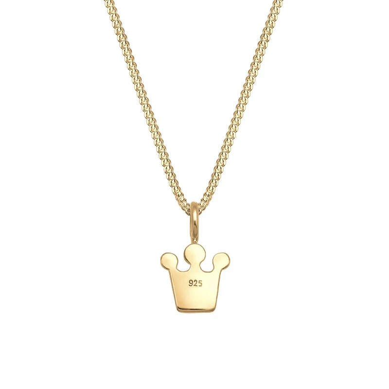 Halskette Krone | Mit Kristallen von Swarovski® (Weiß) & Emaille