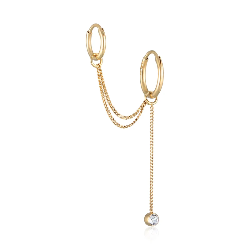 Creolen Ear Chain | Mit Kristallen von Swarovski® (Weiß)