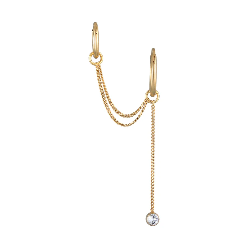 Creolen Ear Chain | Mit Kristallen von Swarovski® (Weiß)