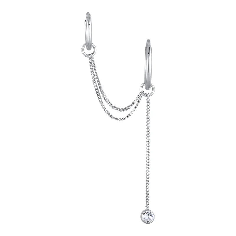 Creolen Ear Chain | Mit Kristallen von Swarovski® (Weiß)