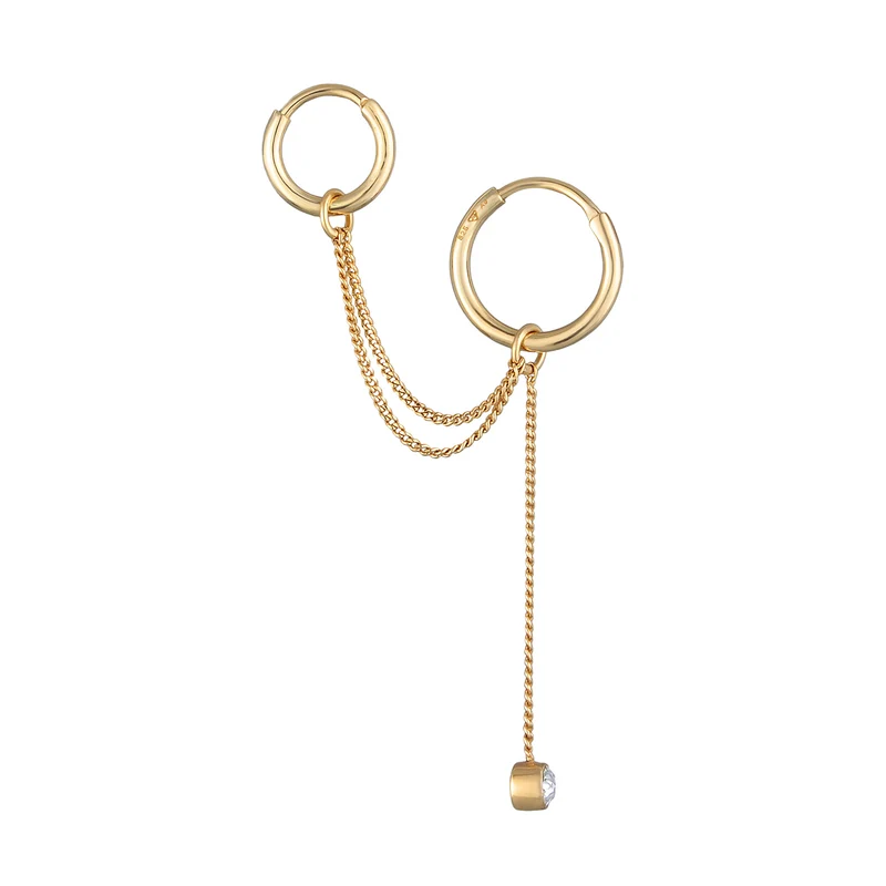 Creolen Ear Chain | Mit Kristallen von Swarovski® (Weiß)