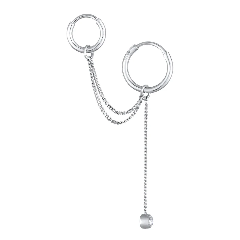 Creolen Ear Chain | Mit Kristallen von Swarovski® (Weiß)