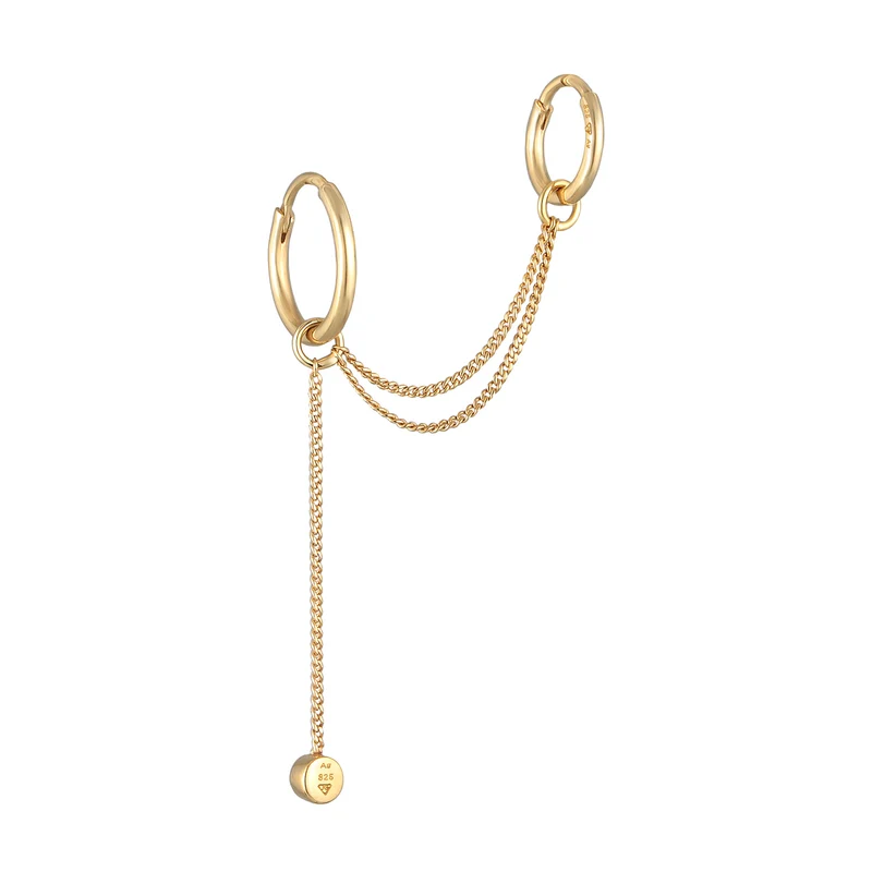 Creolen Ear Chain | Mit Kristallen von Swarovski® (Weiß)