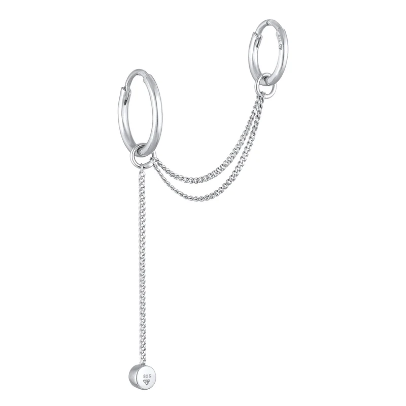 Creolen Ear Chain | Mit Kristallen von Swarovski® (Weiß)