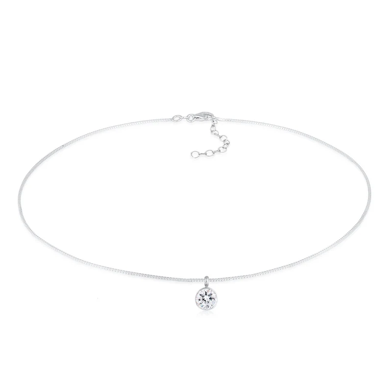 Choker Solitär | Mit Kristallen von Swarovski® (Weiß)