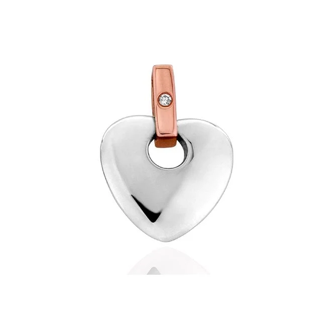 Cariad Silver Stud Earrings with Diamonds