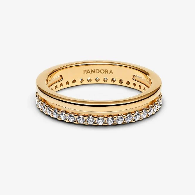 Gold Double Band Ring, Size 52