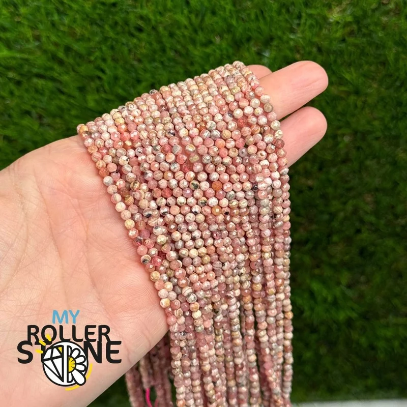 Rhodochrosit Facettenperle 1A 3 MM