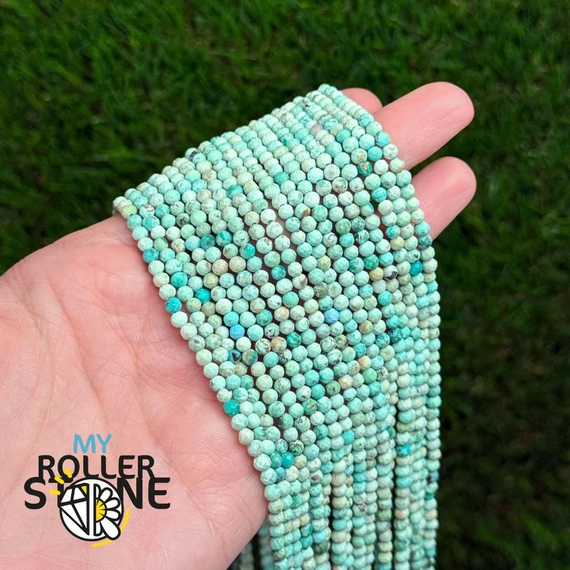3A 3MM peruanische Türkis facettierte Perle