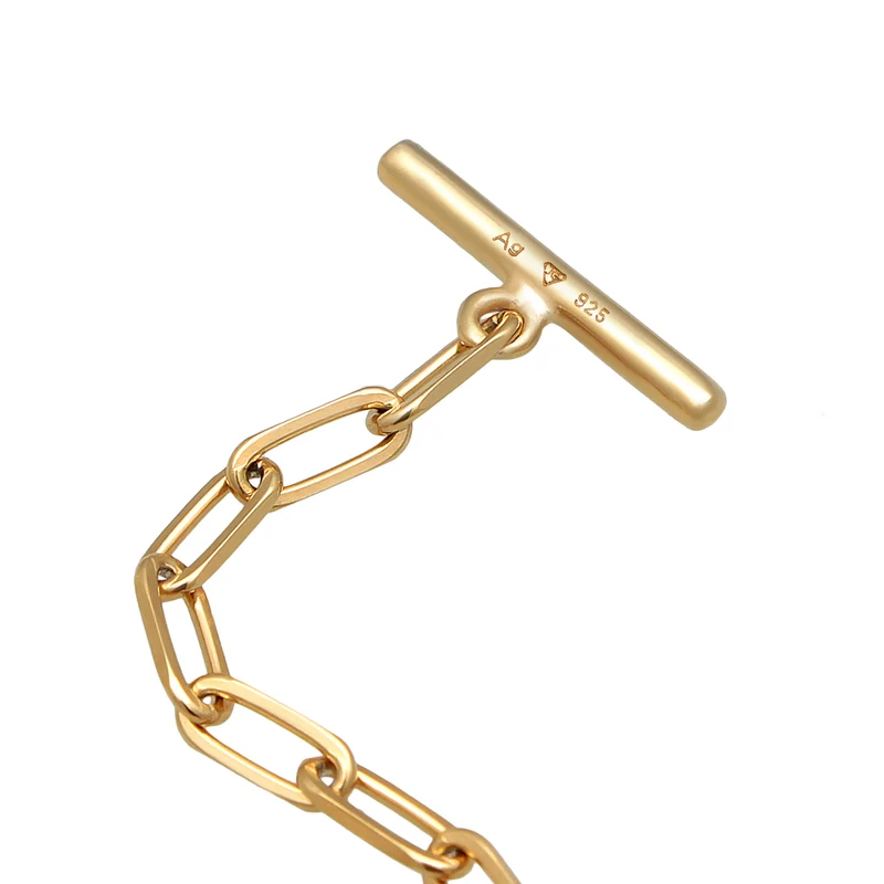 Glieder-Armband Knebelverschluss | synth. Perle