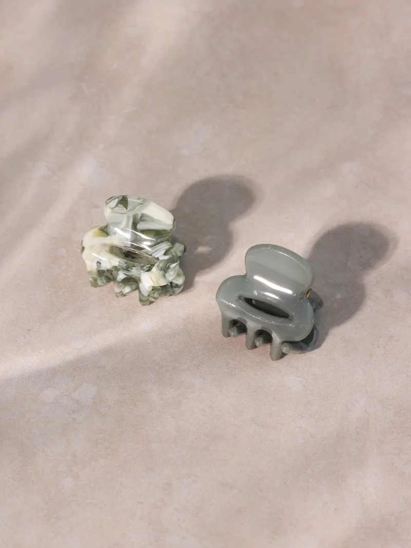 Vibrant Set Mini-Haarklammer Grey-green