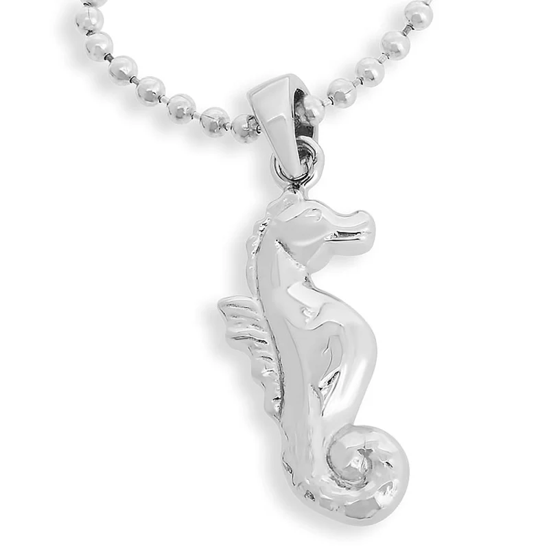 SILBERKETTE MIT SEEPFERDCHEN MARITIMER SILBERSCHMUCK HALSKETTE SEEPFERD
