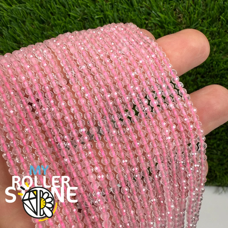 Facettierte Rosenquarzperle 2 MM und 3 MM