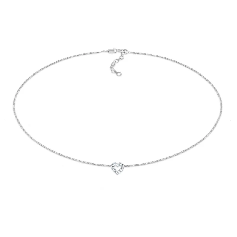 Choker Herz | Mit Kristallen von Swarovski® (Weiß)