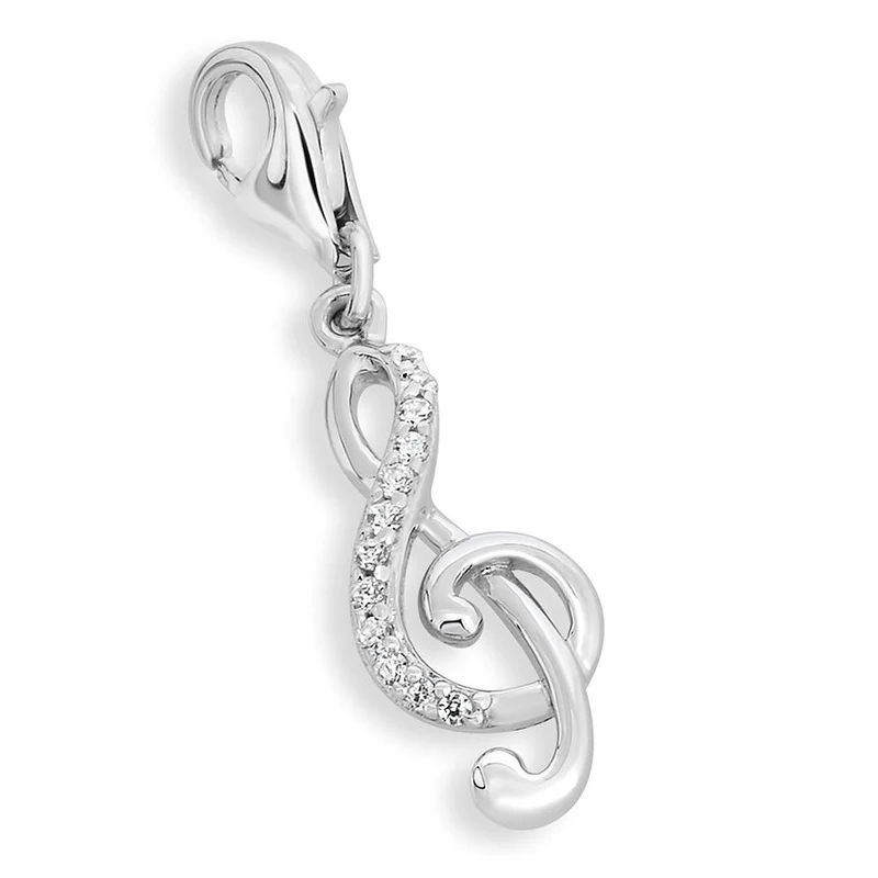 SILBER CHARM NOTENSCHLÜSSEL MUSIK CHARMS MUSIK ANHÄNGER NOTE