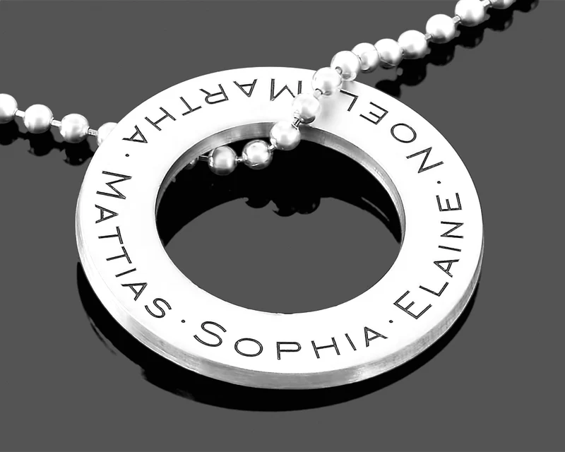FAMILIENKETTE 925 SILBER MIT GRAVUR NAMENSKETTE RING MUTTER MAMA OMA GESCHENKIDEE
