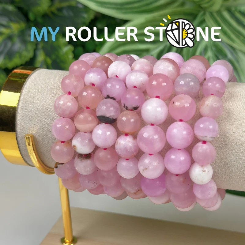 Armband aus rosa Aragonit, 10,12 mm
