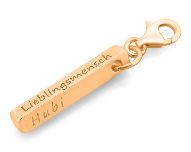 CHARM ROSÉGOLD PERSONALSIERTER BARREN ANHÄNGER GRAVUR CHARMS