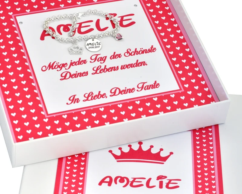 PERSONALISIERTE GESCHENKSCHACHTEL, KINDERSCHMUCK, SCHACHTEL MIT NAMEN, GESCHENK