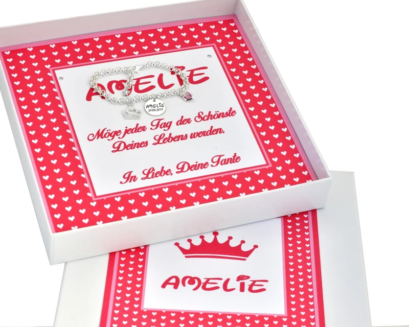 PERSONALISIERTE GESCHENKSCHACHTEL, KINDERSCHMUCK, SCHACHTEL MIT NAMEN, GESCHENK