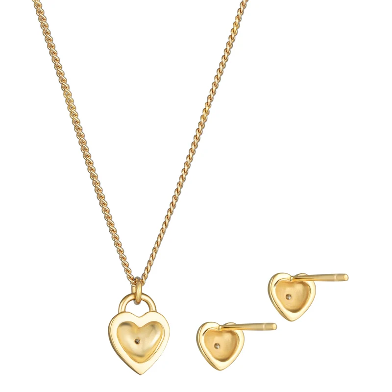 Schmuckset Herz Solitär | Diamant (Weiß, 0.015 ct.)