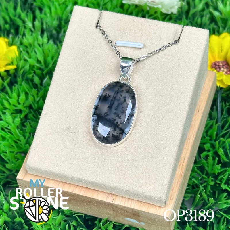 Silberner Anhänger mit dendritischem Opal #OP3189