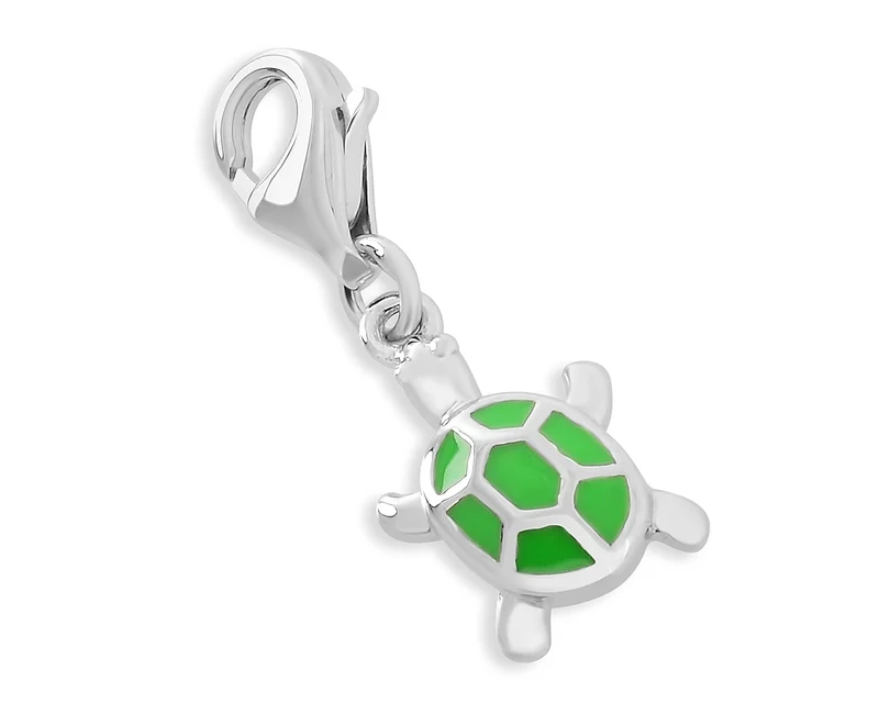 ANHÄNGER SCHILDKRÖTE 925 SILBER CHARMS GLÜCKSBRINGER GRÜN CHARM TIER