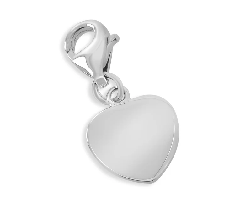 CHARM ANHÄNGER MIT GRAVUR 925 SILBER SCHLICHT HERZ LIEBE CHARMS
