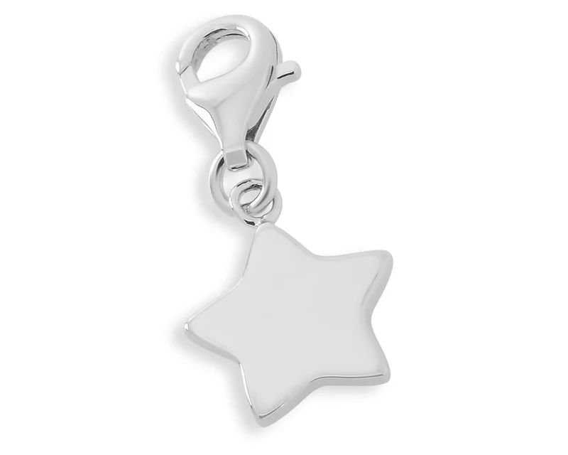 SILBERCHARM STERN MIT GRAVUR ANHÄNGER 925 SILBER CHARM STERNCHEN
