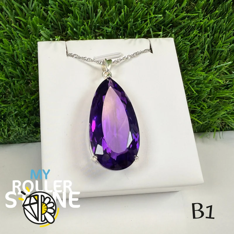 Facettierter Amethyst Anhänger aus Brasilien (BAIA) B1