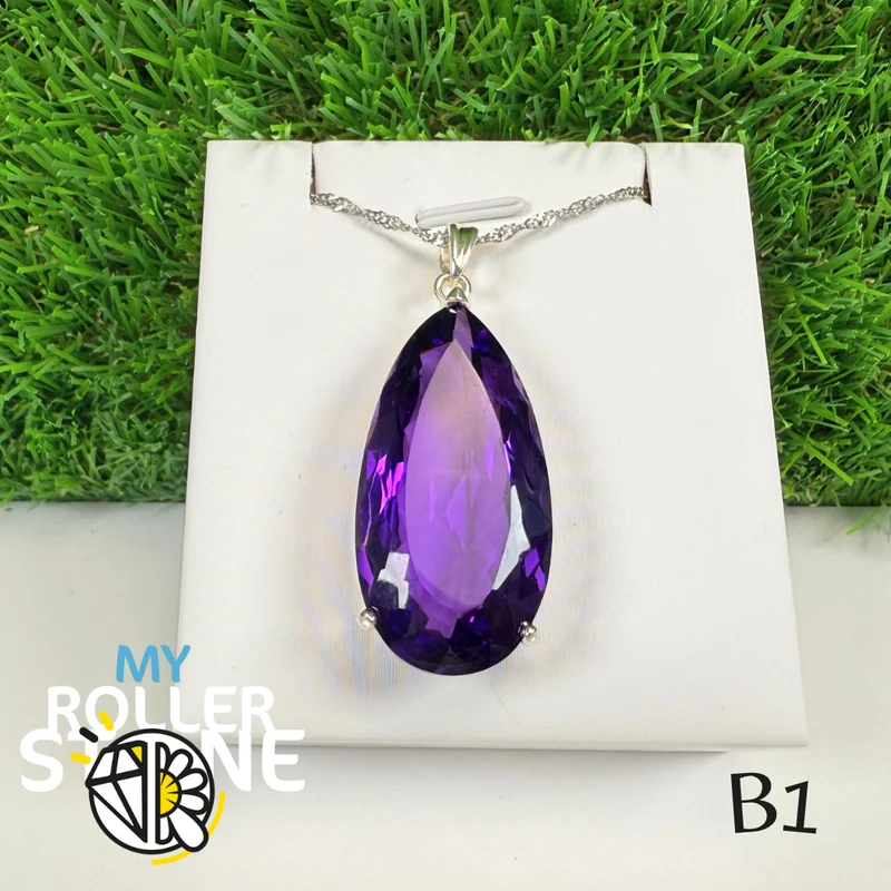 Facettierter Amethyst Anhänger aus Brasilien (BAIA) B1