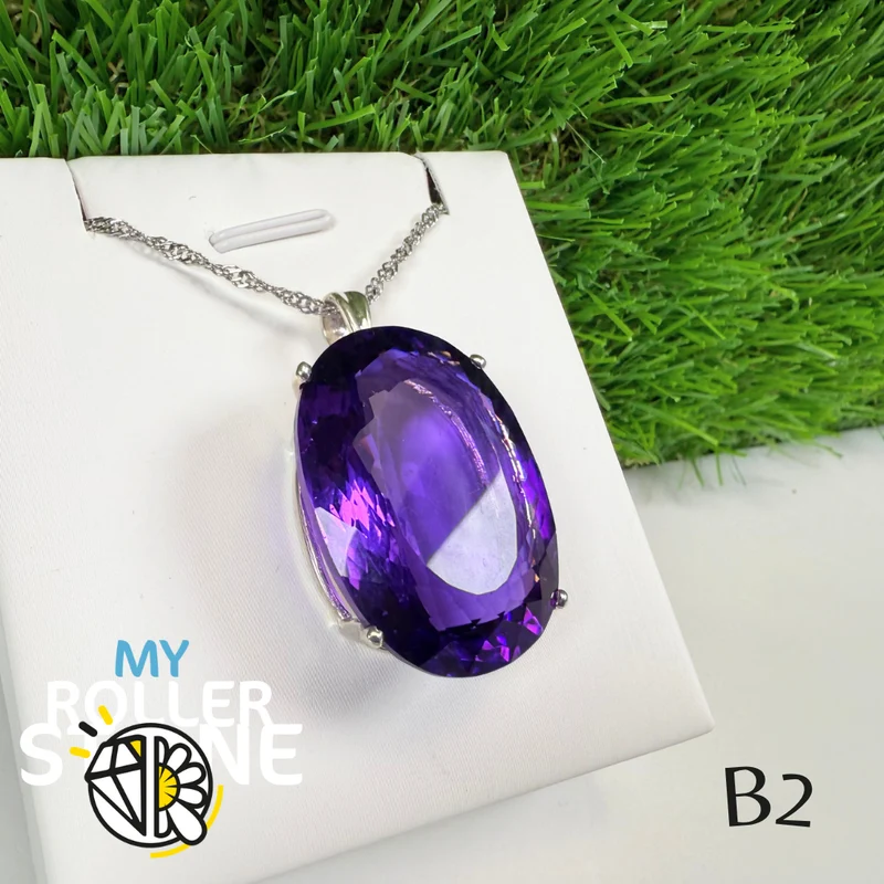 Facettierter Amethyst Anhänger aus Brasilien (BAIA) B2