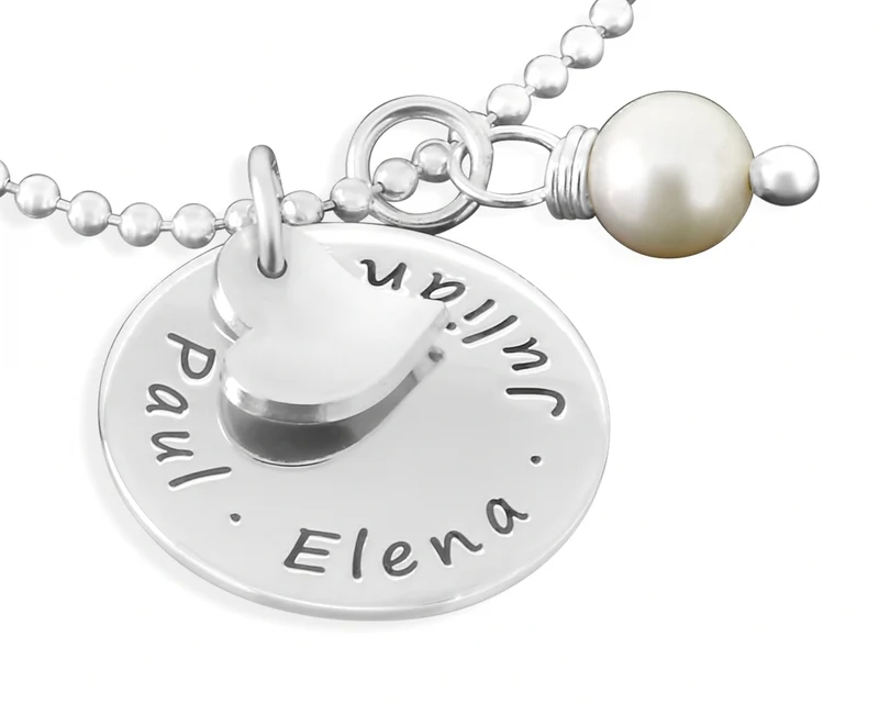 FAMILIENKREIS SILBERKETTE MIT NAMEN 925 SILBER SCHMUCK GRAVUR DAMEN