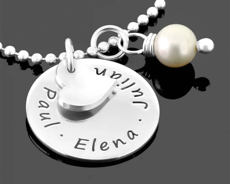 FAMILIENKREIS SILBERKETTE MIT NAMEN 925 SILBER SCHMUCK GRAVUR DAMEN