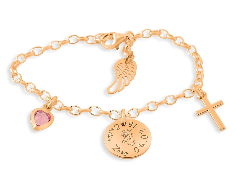 TAUFARMBAND MÄDCHEN GRAVUR ARMBAND PERSONALSIERTER TAUFSCHMUCK