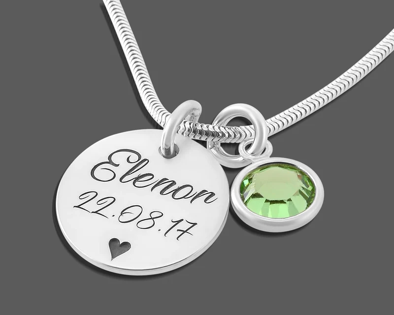 KINDERKETTE MIT GRAVUR - SILBERSCHMUCK MIT NAMEN - NAMENSKETTE 925 SILBER HALSKETTE
