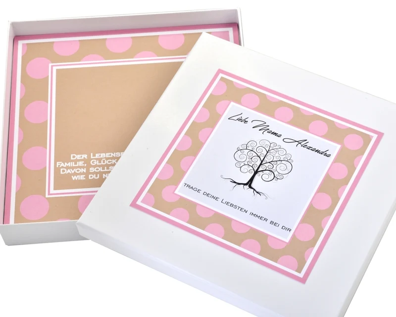 SCHMUCKBOX GESCHENK KARTON SCHACHTEL PERSONALISIERTE GESCHENKSCHACHTEL