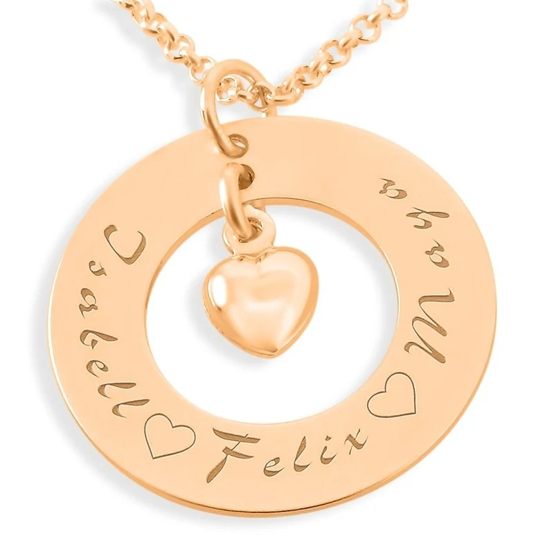 KETTE MIT GRAVUR MUTTER NAMENSKETTE ROSÉ GOLD NAMENSSCHMUCK GESCHENK OMA