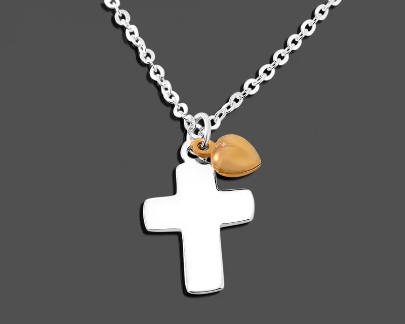 SILBERKETTE MIT KREUZ TAUFKETTE ANHÄNGER MIT GRAVUR TAUFGESCHENK