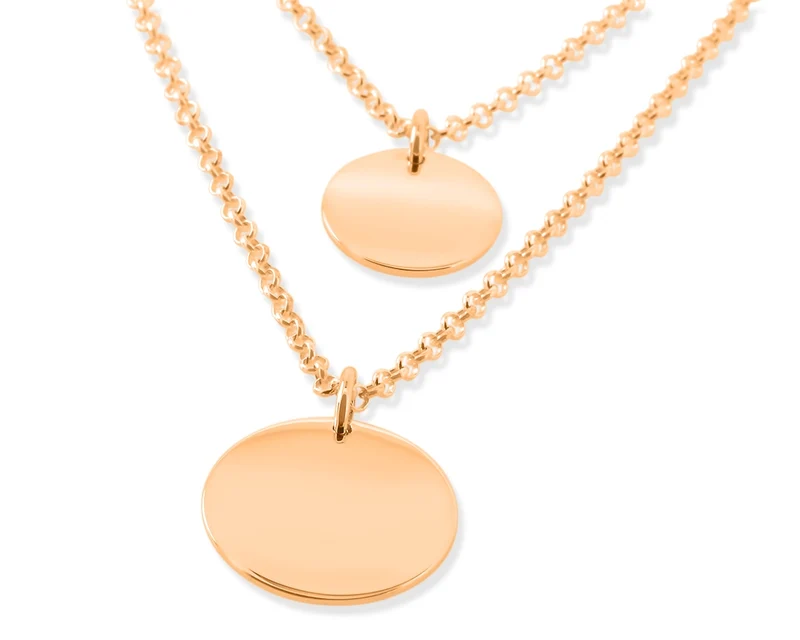KETTE ROSÉ VERGOLDET LAYER KETTE NAMENSKETTE DAMENSCHMUCK