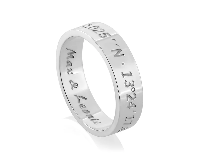 SILBER RING MIT GRAVUR 925 SILBER NAMENSRING SILBERRING TEXT